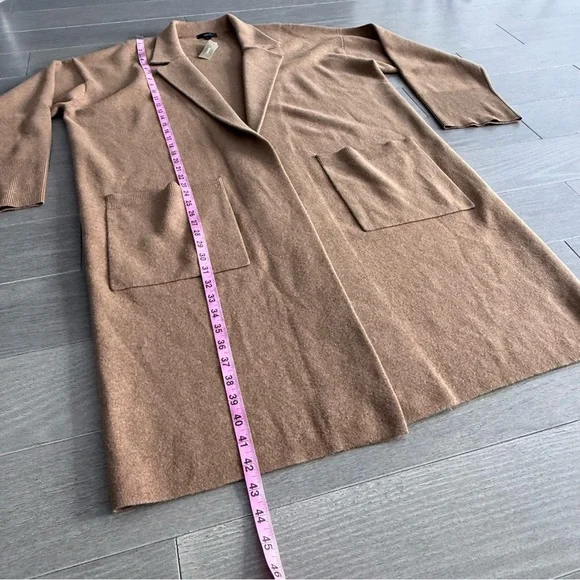 NWT J Crew Ella Open Front Long Sweater Blazer Coat XL in Dark Camel Tan AD753 - Picture 15 of 15